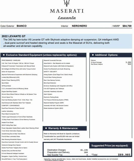 Certified 2022 Maserati Levante GT image 2