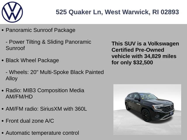 Certified 2024 Volkswagen Atlas Cross Sport SE w/ Panoramic Sunroof Package AWD/4WD image 7