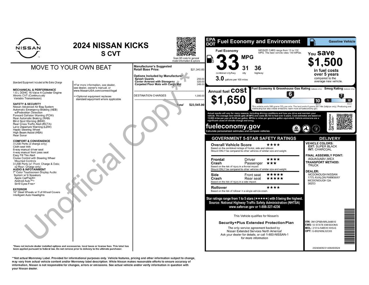 Certified 2024 Nissan Kicks S FWD image 31