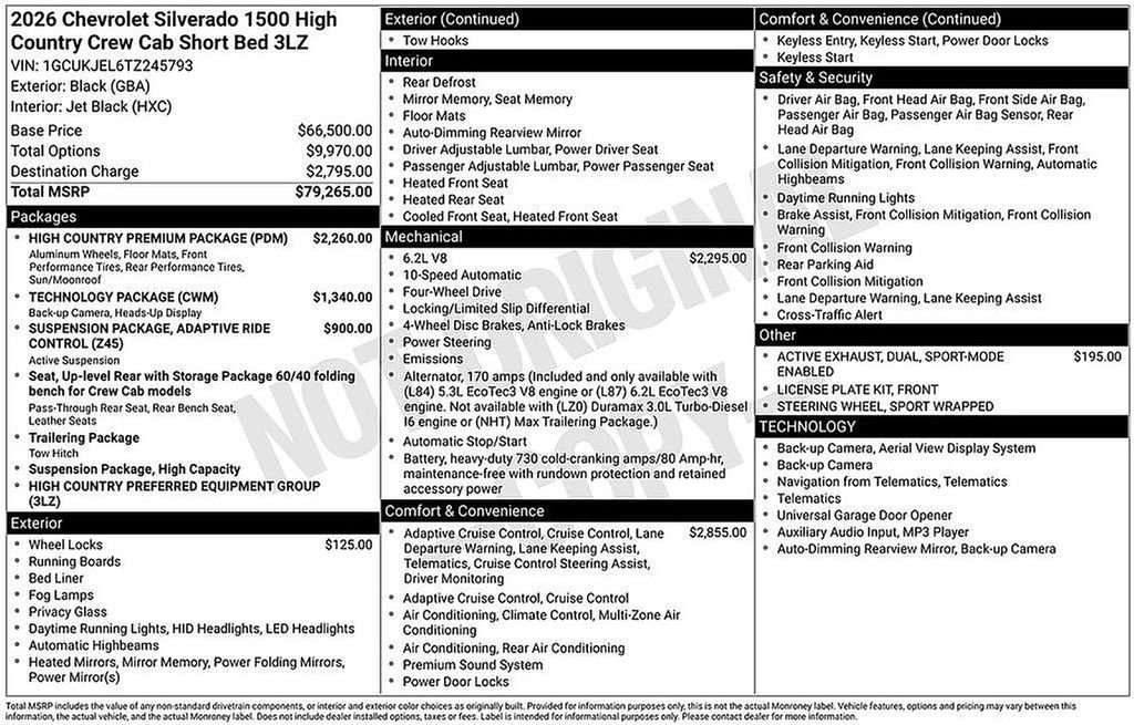 New 2026 Chevrolet Silverado 1500 High Country w/ High Country Premium Package image 8