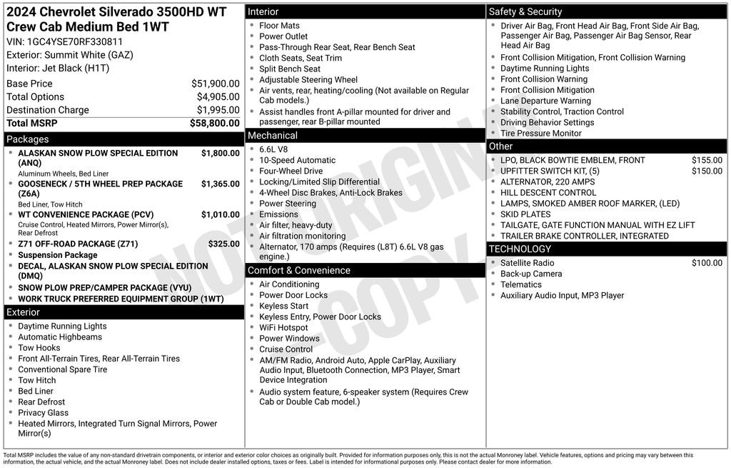 Used 2024 Chevrolet Silverado 3500 W/T image 10