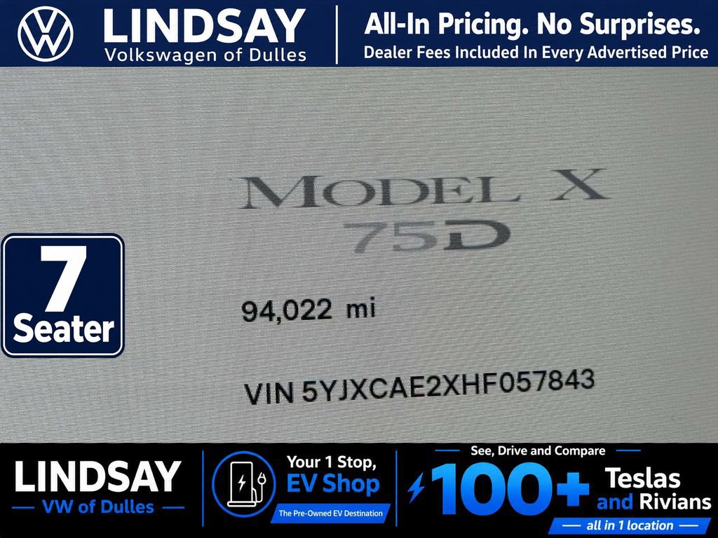 Used 2017 Tesla Model X 75D AWD/4WD image 29