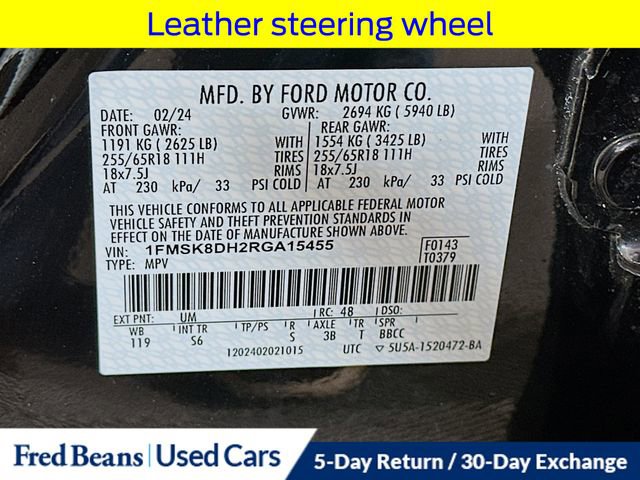 Certified 2024 Ford Explorer XLT w/ Equipment Group 202A AWD/4WD image 37
