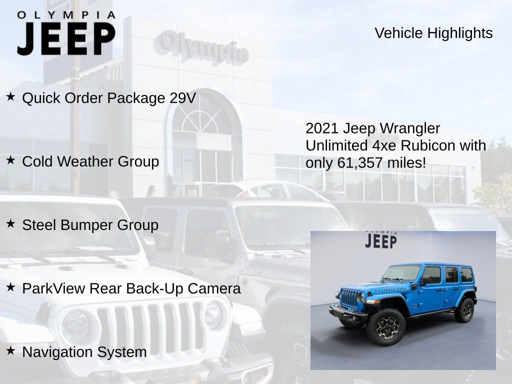Used 2021 Jeep Wrangler Unlimited Rubicon 4xe w/ Steel Bumper Group image 7