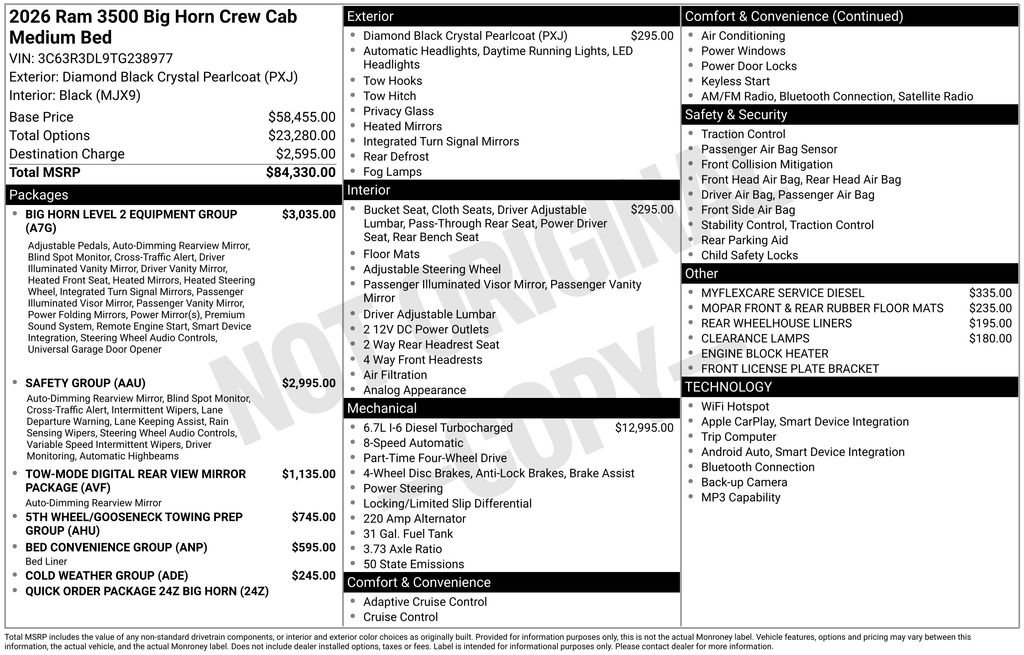 New 2026 RAM 3500 Big Horn AWD/4WD image 6