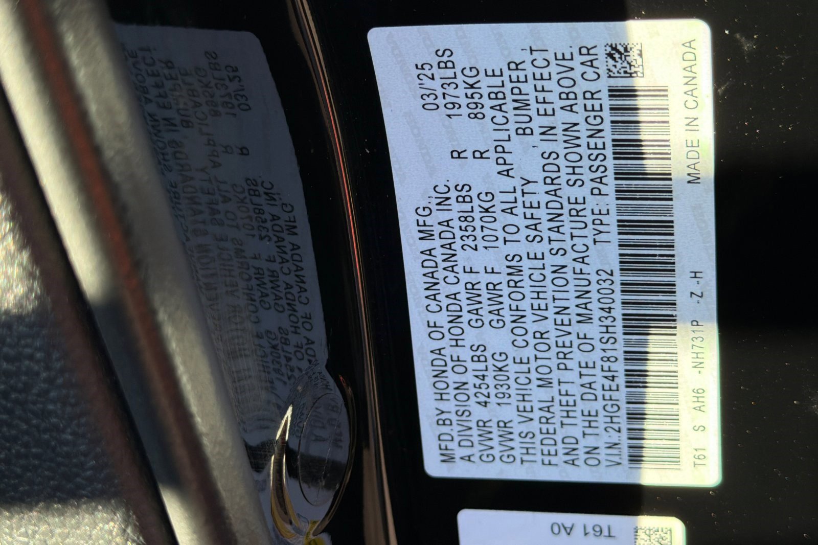 Certified 2025 Honda Civic Sport image 21