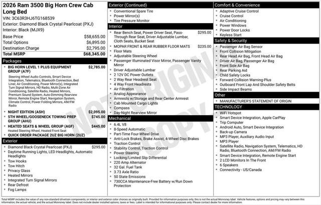 Certified 2026 RAM 3500 Big Horn AWD/4WD image 13