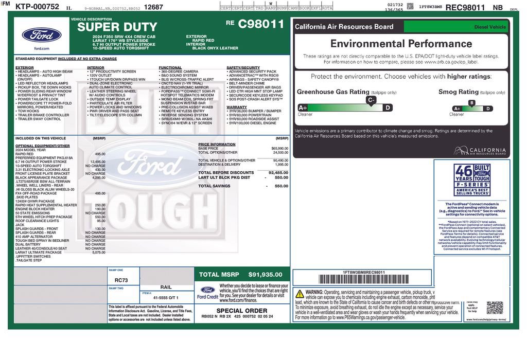 Used 2024 Ford F350 Lariat w/ Lariat Ultimate Package image 43