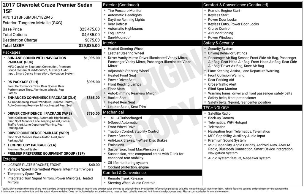 Used 2017 Chevrolet Cruze Premier FWD image 8