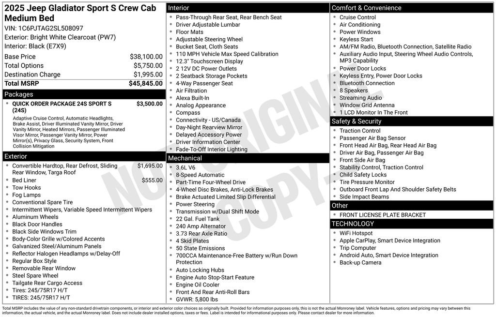 Used 2025 Jeep Gladiator Sport image 5