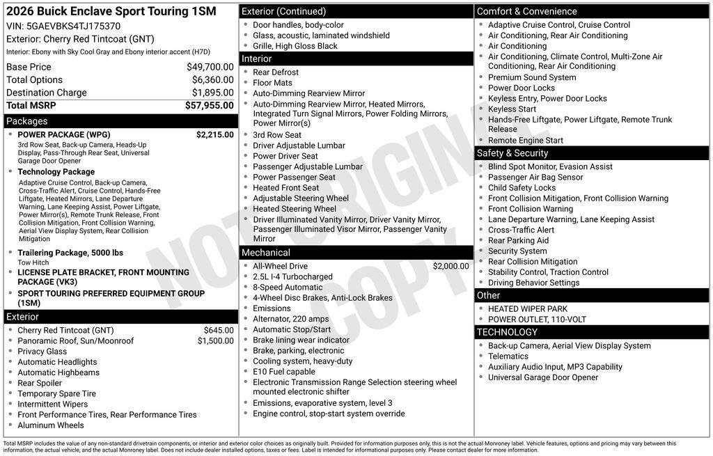 New 2026 Buick Enclave Sport Touring w/ Power Package image 33