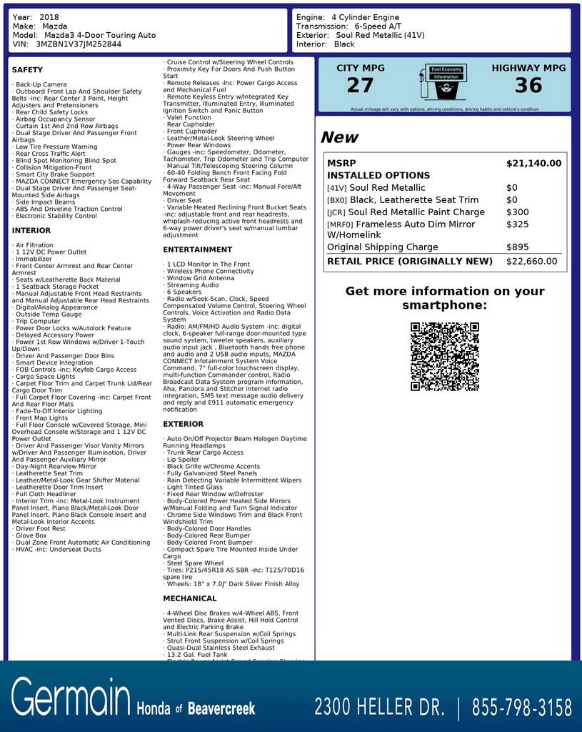 Used 2018 MAZDA MAZDA3 Touring image 32