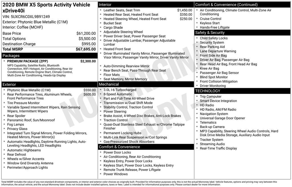 Used 2020 BMW X5 xDrive40i w/ Premium Package image 5
