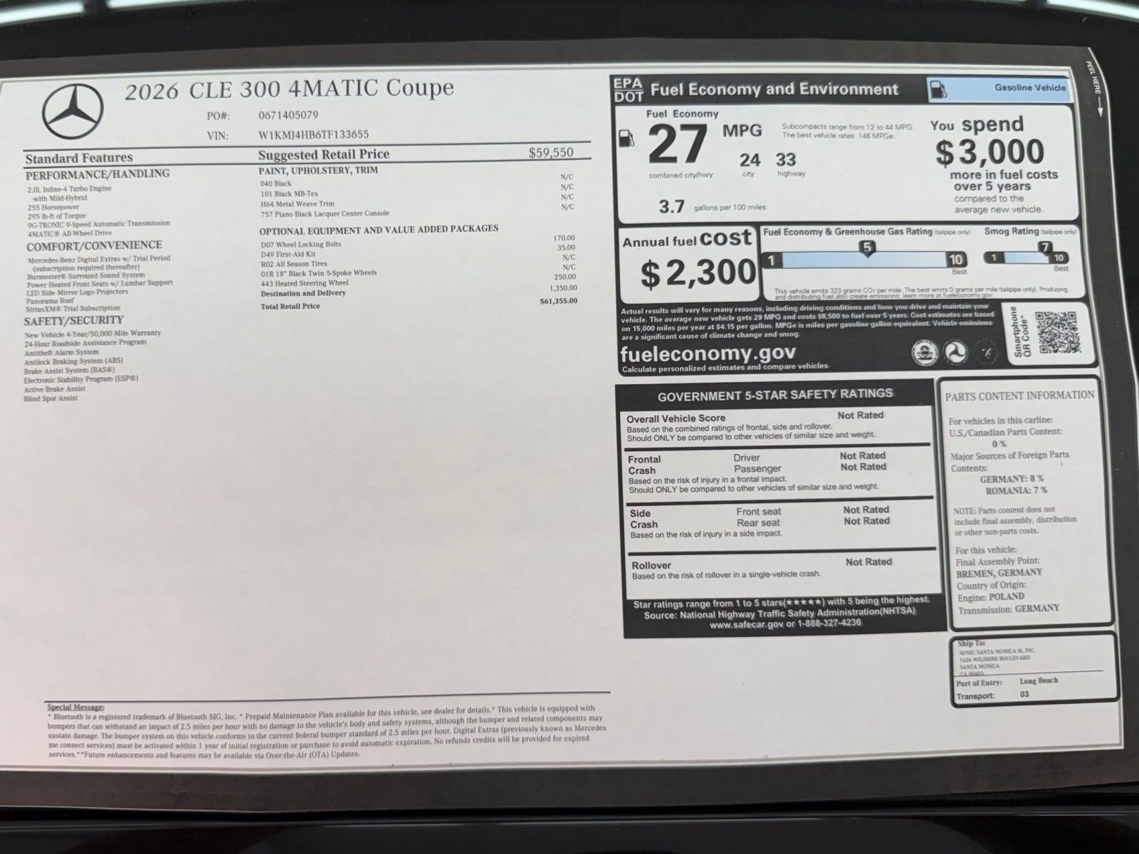 New 2026 Mercedes-Benz CLE 300 4MATIC Coupe image 33