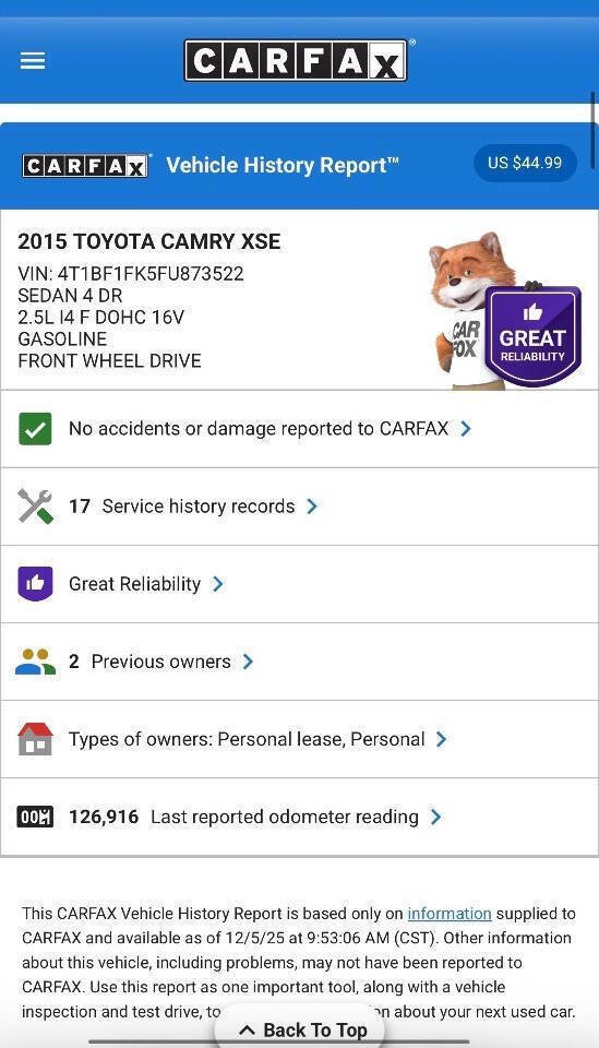 Used 2015 Toyota Camry XSE image 4