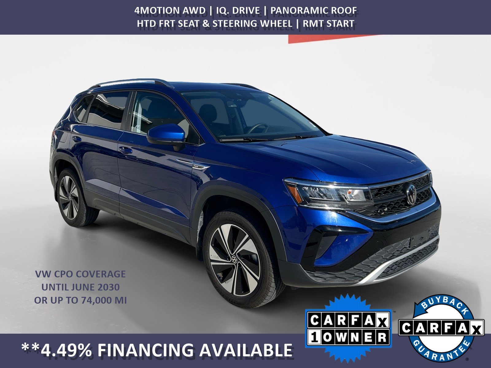 Certified 2024 Volkswagen Taos SE w/ Panoramic Sunroof Package image 1