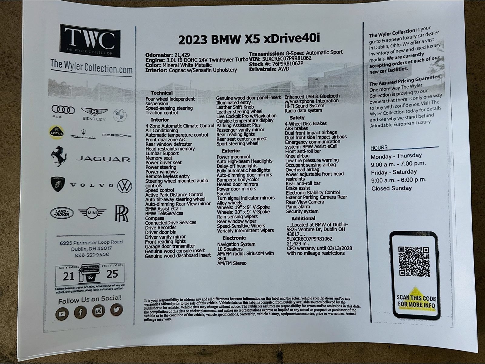 Used 2023 BMW X5 xDrive40i w/ Parking Assistance Package AWD/4WD image 49