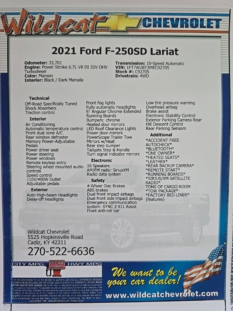 Used 2021 Ford F250 Lariat w/ FX4 Off-Road Package image 27