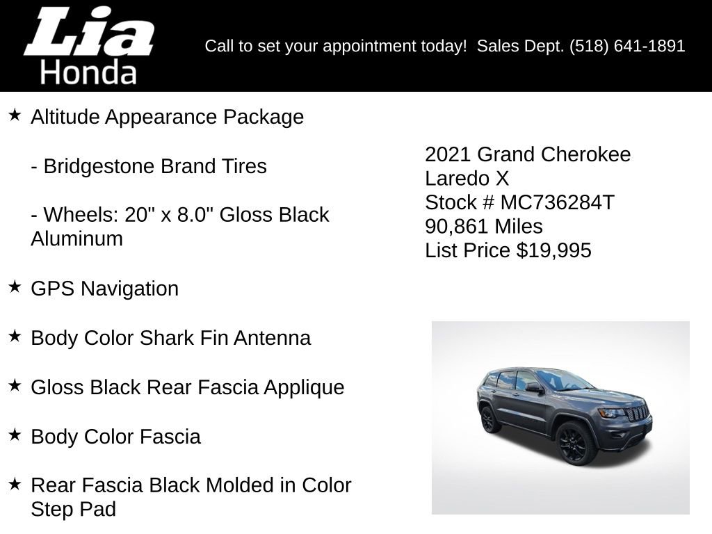 Used 2021 Jeep Grand Cherokee Laredo X AWD/4WD image 9