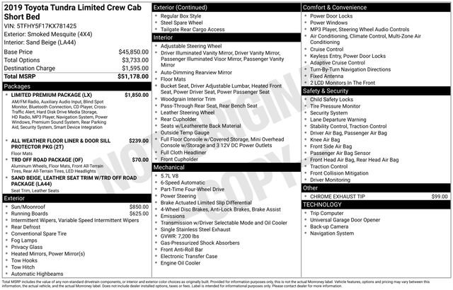 Used 2019 Toyota Tundra Limited w/ Limited Premium Package image 34