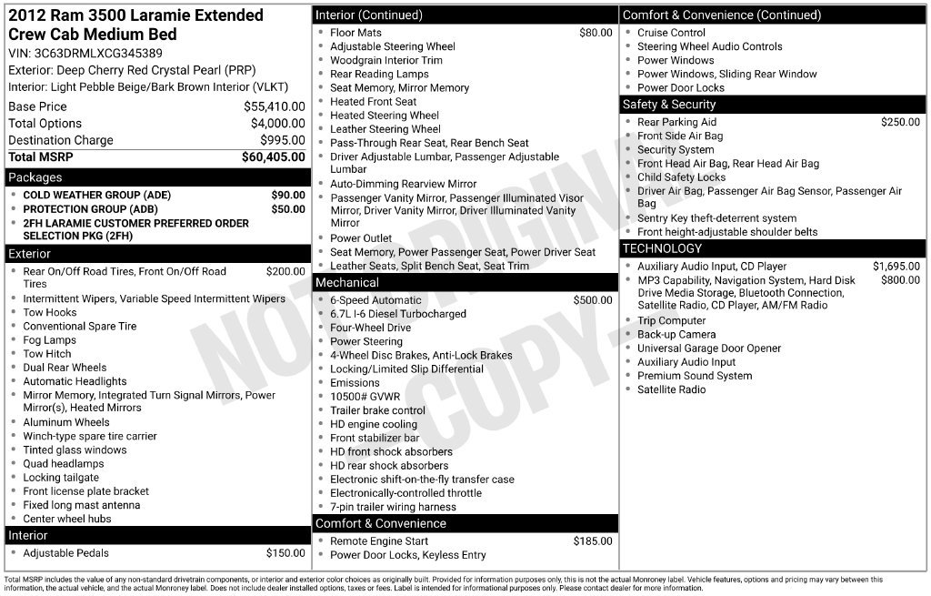 Used 2012 RAM 3500 Laramie w/ Cold Weather Group AWD/4WD image 35