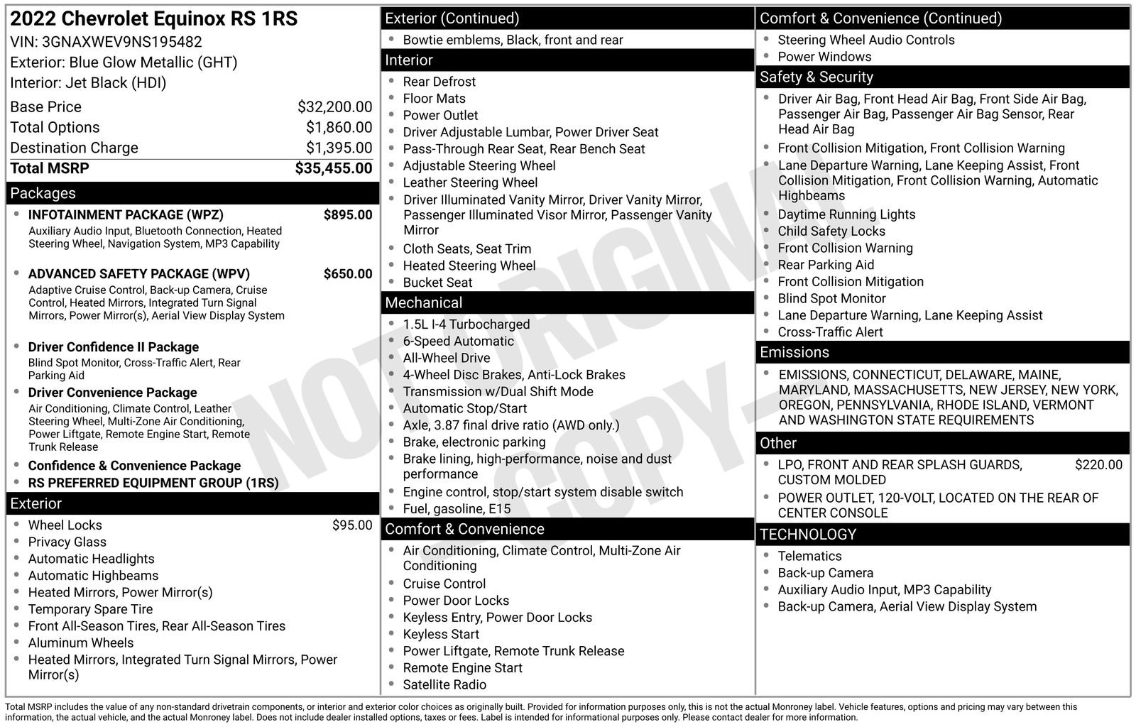 Used 2022 Chevrolet Equinox RS w/ Infotainment Package image 40