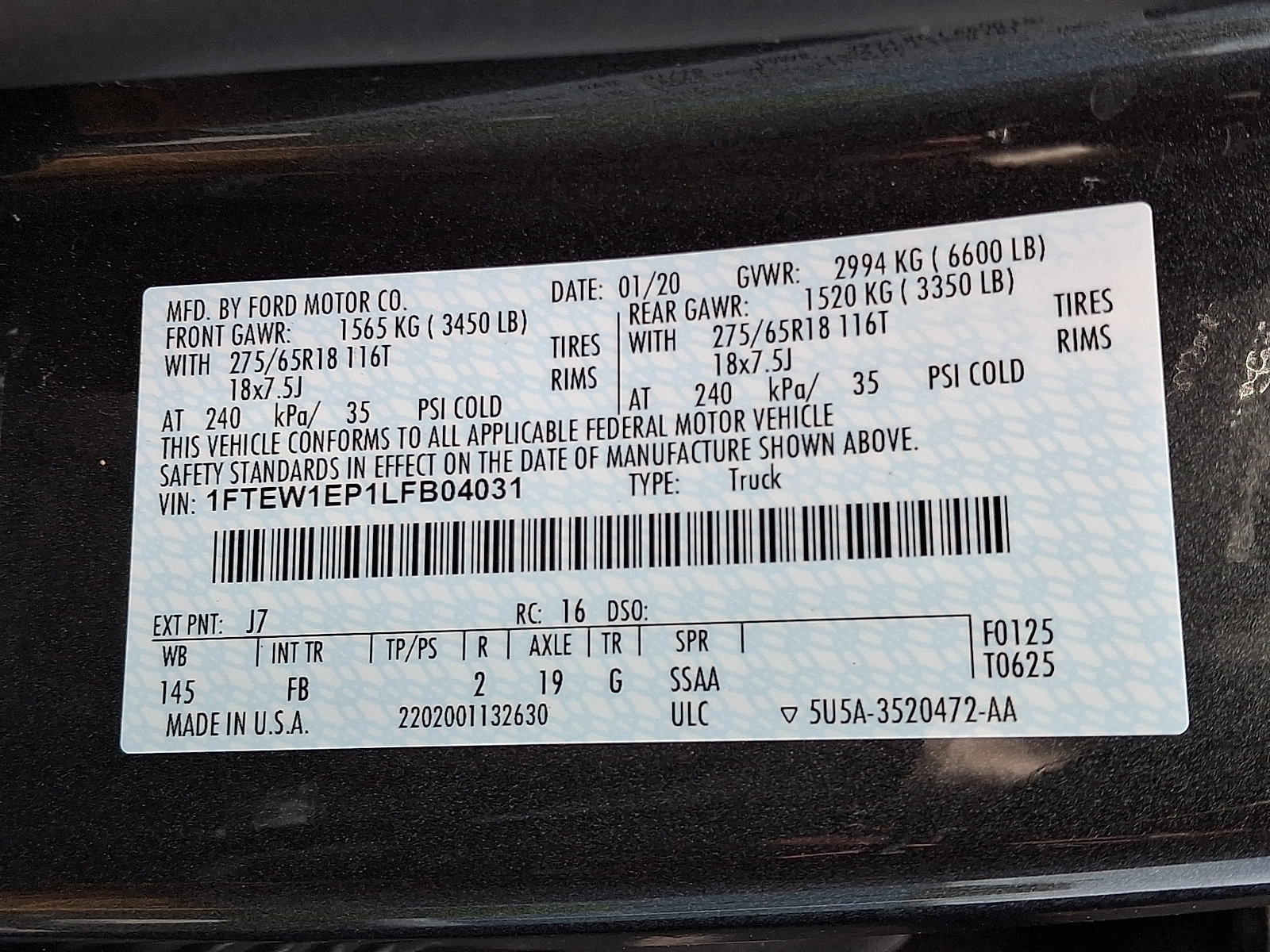 Certified 2020 Ford F150 XLT w/ Equipment Group 302A Luxury image 27