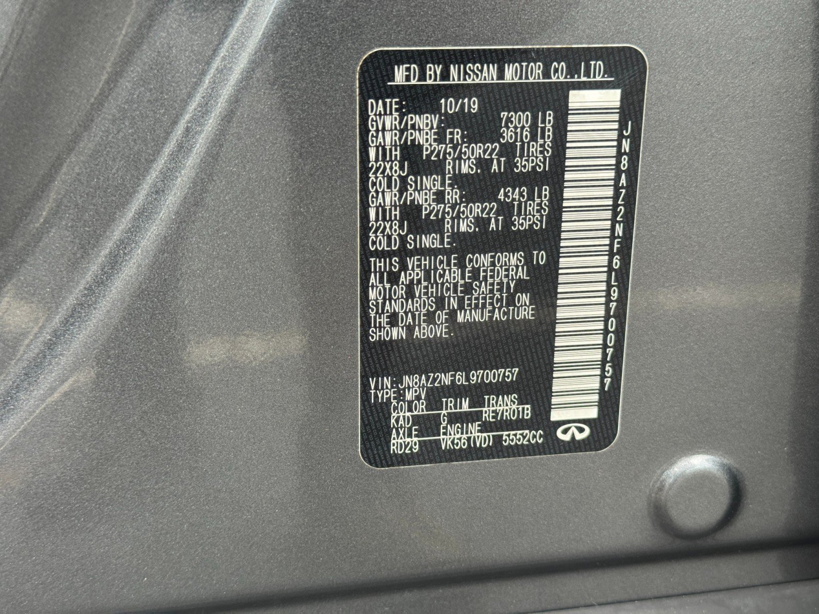 Used 2020 INFINITI QX80 Luxe w/ Edition 30 Package RWD image 48