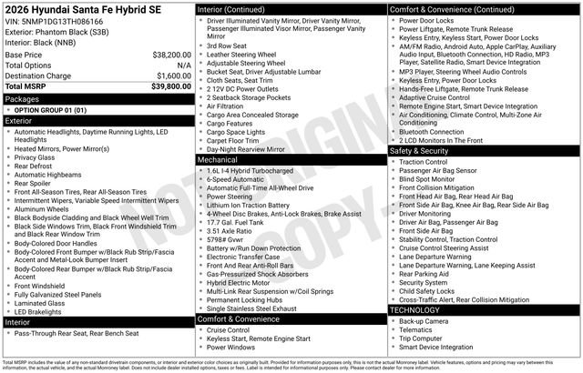 New 2026 Hyundai Santa Fe SE AWD/4WD image 4