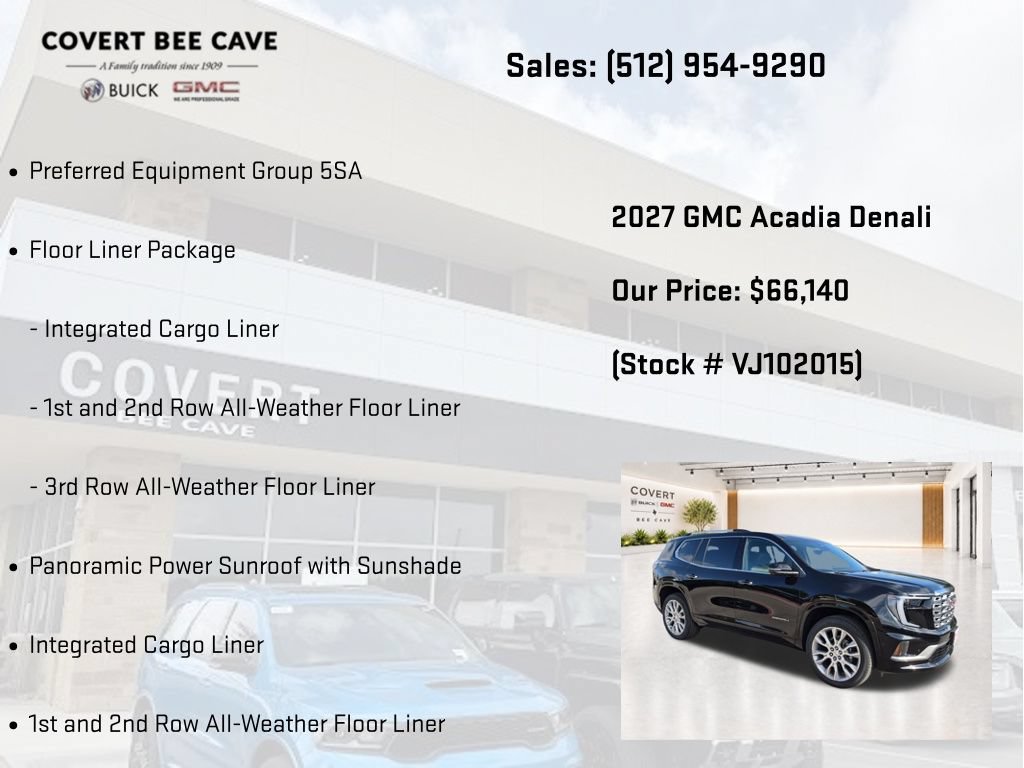 New 2027 GMC Acadia Denali w/ LPO, Floor Liner Package FWD image 7