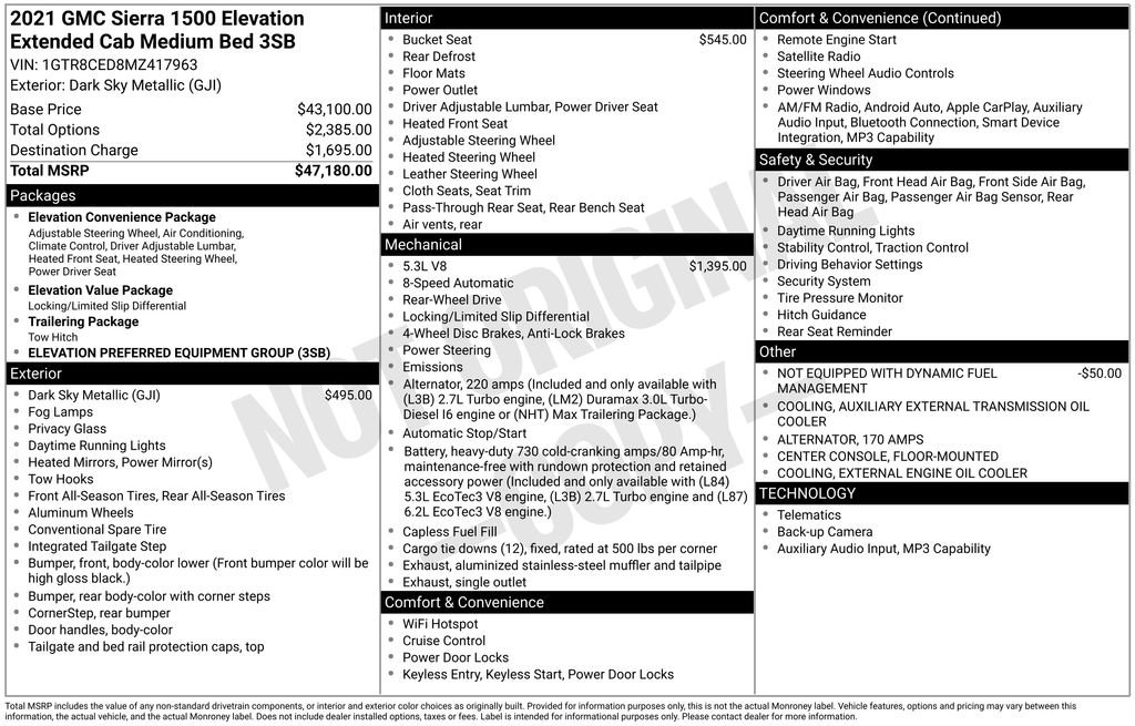 Used 2021 GMC Sierra 1500 Elevation image 46