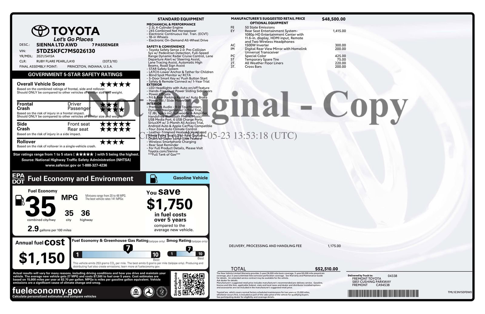 Used 2021 Toyota Sienna Limited AWD/4WD image 18