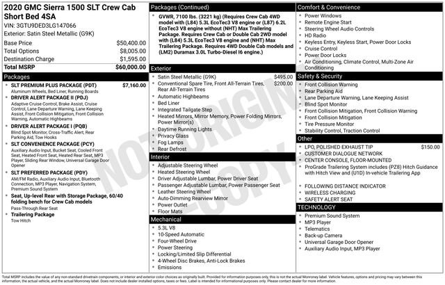 Used 2020 GMC Sierra 1500 SLT w/ SLT Premium Plus Package image 2