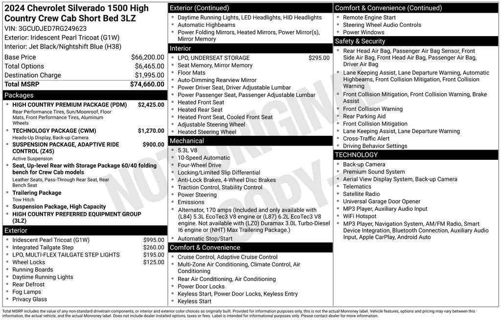Certified 2024 Chevrolet Silverado 1500 High Country w/ High Country Premium Package AWD/4WD image 41