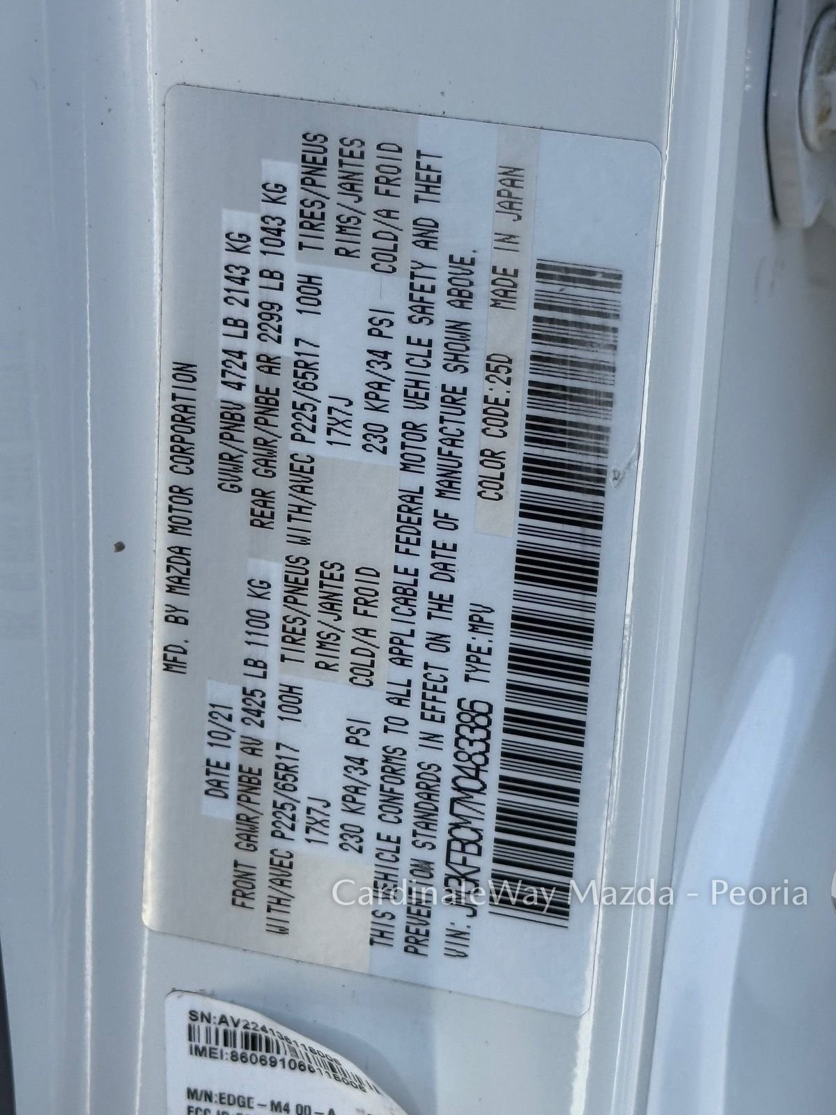 Used 2021 MAZDA CX-5 Touring w/ Touring Preferred SV Package image 35