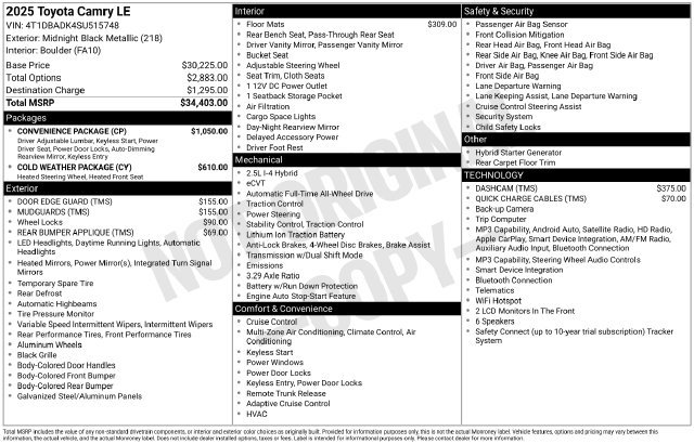 Certified 2025 Toyota Camry LE w/ Convenience Package AWD/4WD image 35