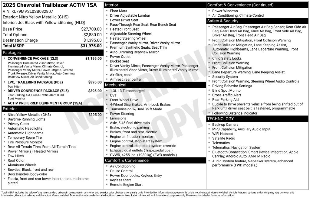 Used 2025 Chevrolet TrailBlazer ACTIV w/ Convenience Package FWD image 3