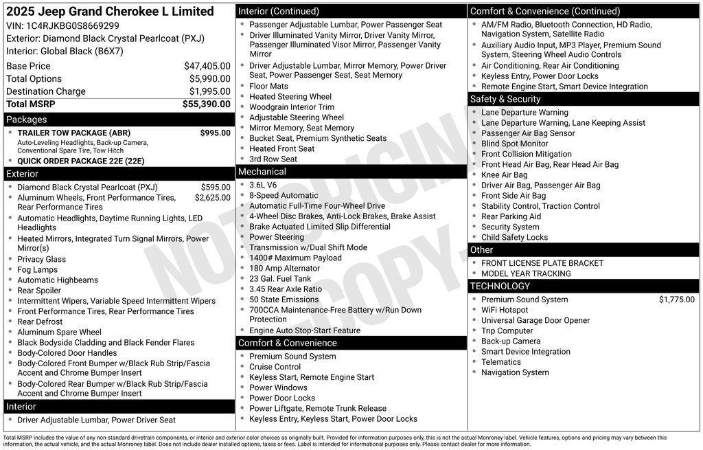New 2025 Jeep Grand Cherokee L Limited w/ Trailer Tow Package image 2