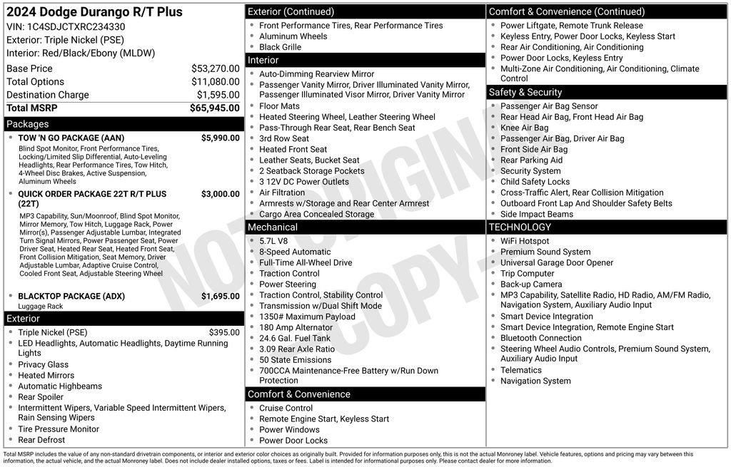 Used 2024 Dodge Durango R/T w/ Tow 'N Go Package AWD/4WD image 16