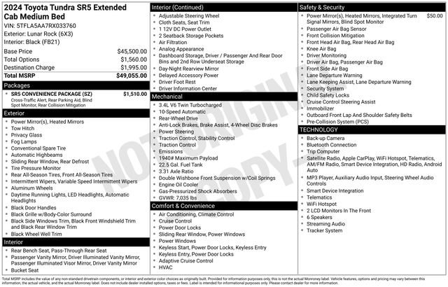 Used 2024 Toyota Tundra SR5 w/ SR5 Convenience Package RWD image 2