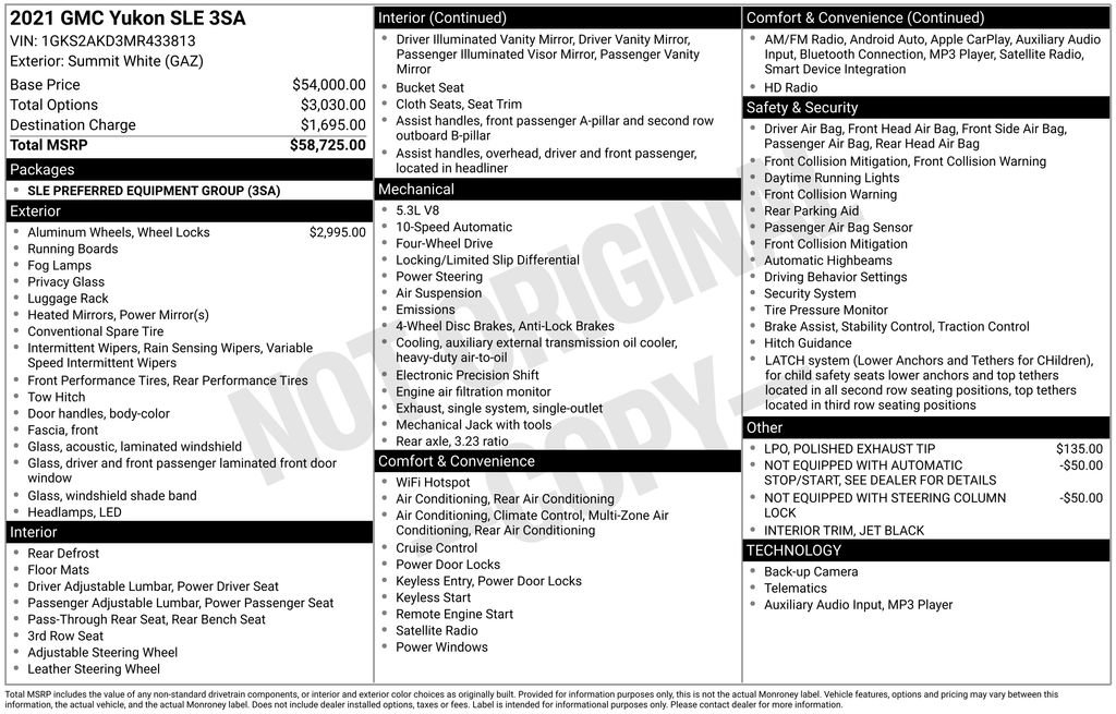 Used 2021 GMC Yukon SLE image 36