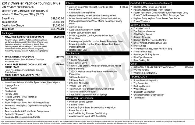 Used 2017 Chrysler Pacifica Touring-L Plus w/ Advanced Safetytec Group FWD image 12