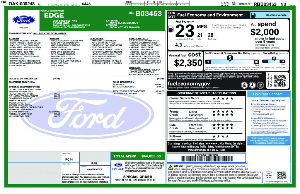 Used 2024 Ford Edge SEL w/ Convenience Package AWD/4WD image 2