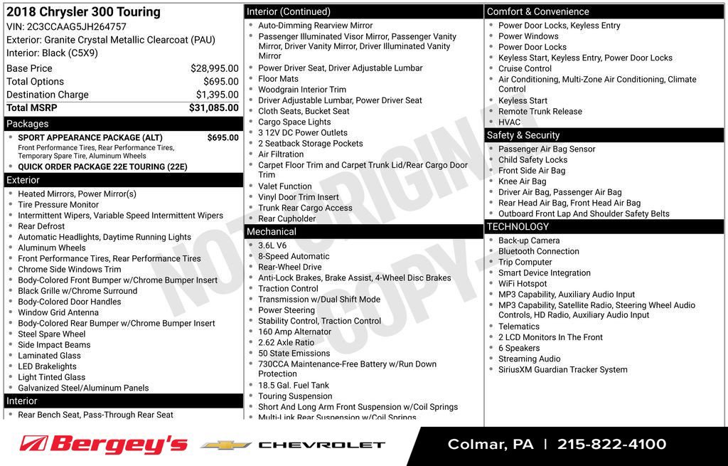Used 2018 Chrysler 300 Touring w/ Sport Appearance Package RWD image 20
