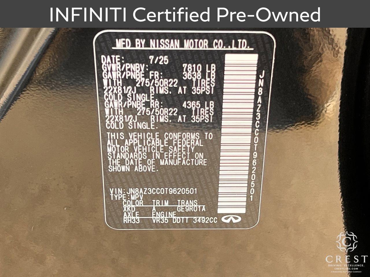 Certified 2026 INFINITI QX80 Autograph w/ Premium Cargo Package image 34