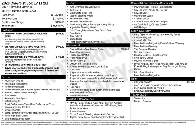 Used 2020 Chevrolet Bolt LT image 14