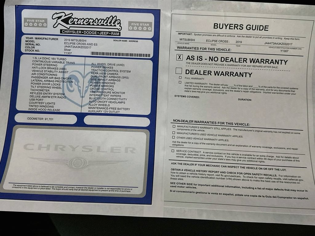 Used 2019 Mitsubishi Eclipse Cross ES AWD/4WD image 34