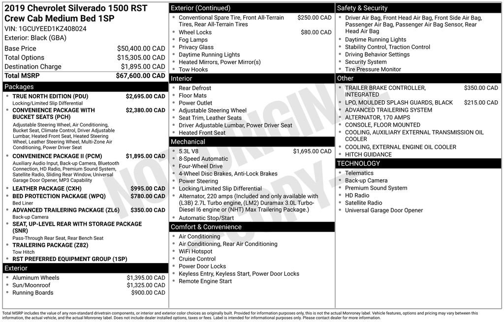 Used 2019 Chevrolet Silverado 1500 RST w/ True North Edition AWD/4WD image 18