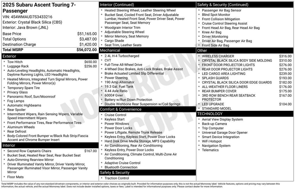 Certified 2025 Subaru Ascent Touring AWD/4WD image 8
