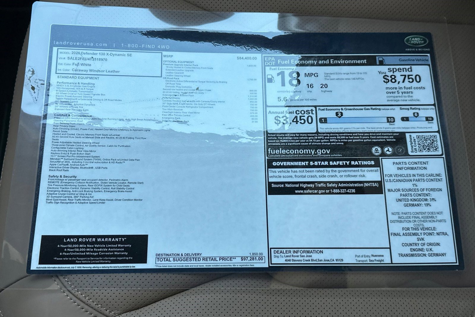 New 2026 Land Rover Defender 130 X-Dynamic SE image 28